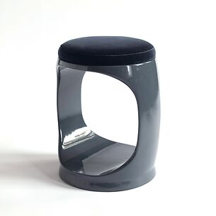 B-WARE - Signet Ring Stool mit Samtkissen Grey