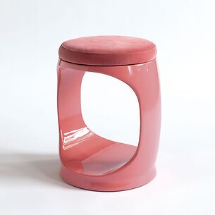 B-WARE - Signet Ring Stool mit Samtkissen Pink