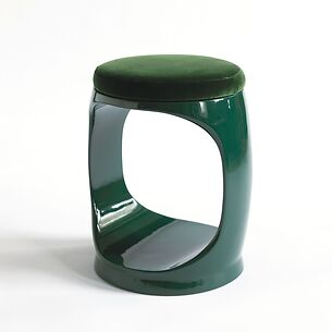 B-WARE - Signet Ring Stool mit Samtkissen Forest Green