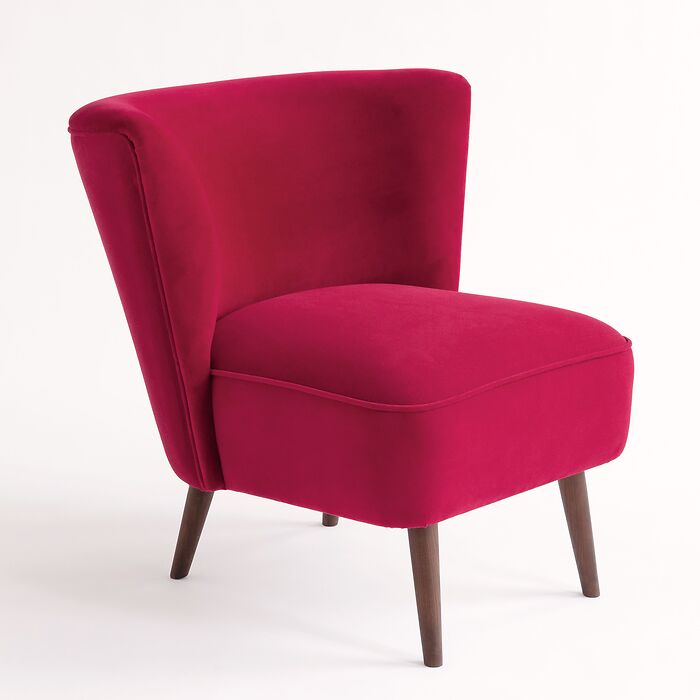 Mid-Century-Sessel Kopenhagen Ruby Velvet