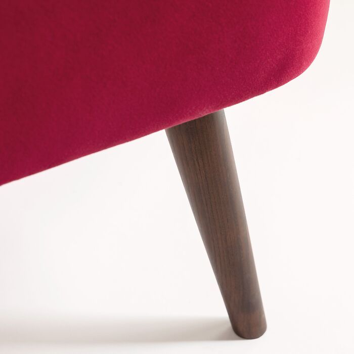 Mid-Century-Sessel Kopenhagen Ruby Velvet