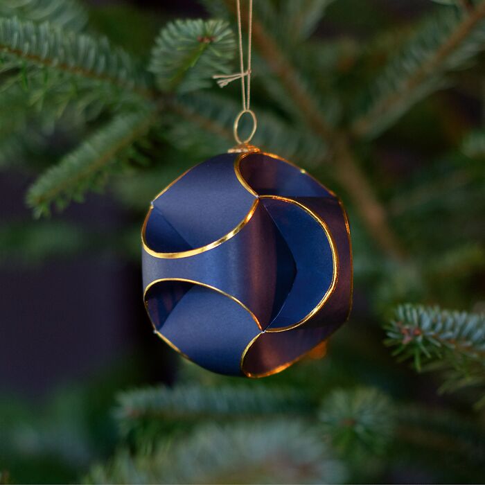 Weihnachtsbaumschmuck Triskele Blau 6 Stück