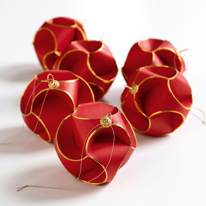 Weihnachtsbaumschmuck Triskele Rot 6 Stück