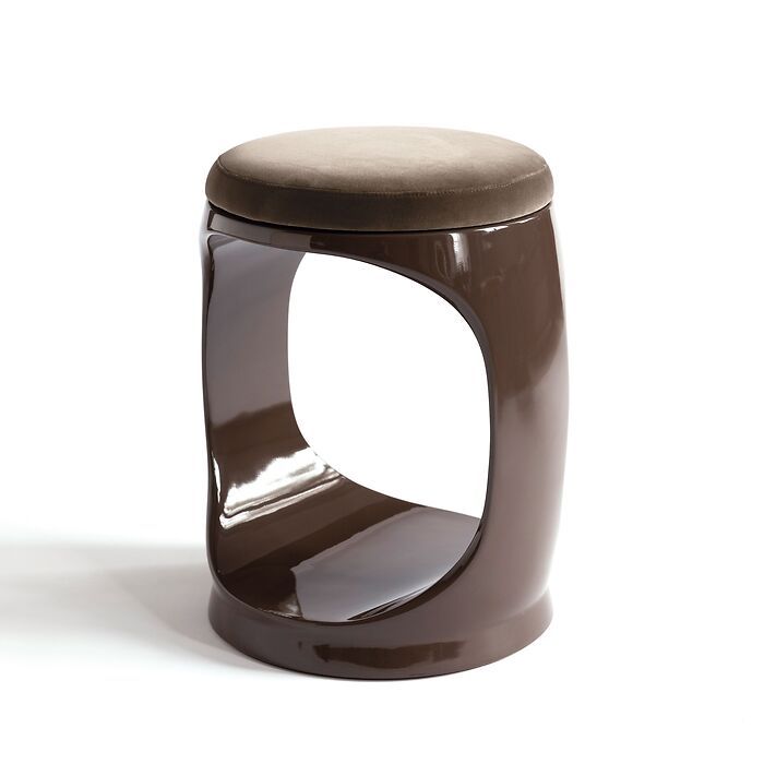 B-WARE - Signet Ring Stool mit Samtkissen Brown