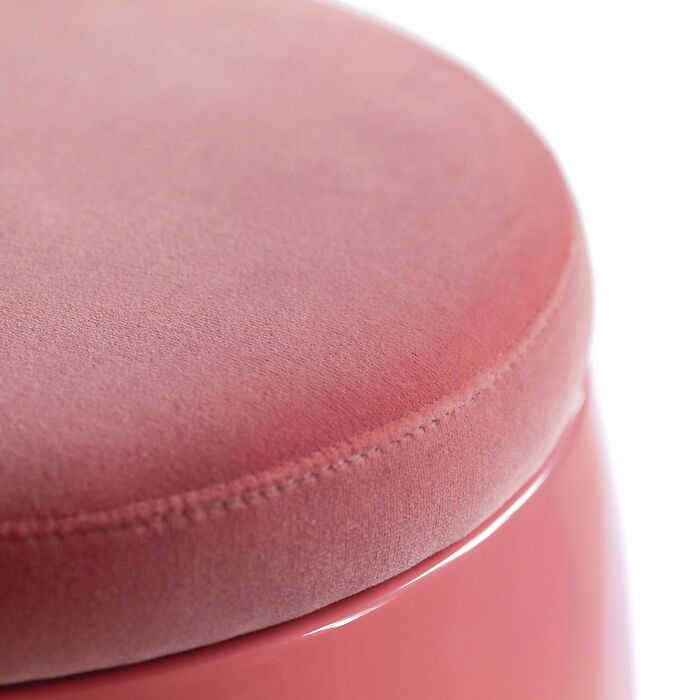 B-WARE - Signet Ring Stool mit Samtkissen Pink