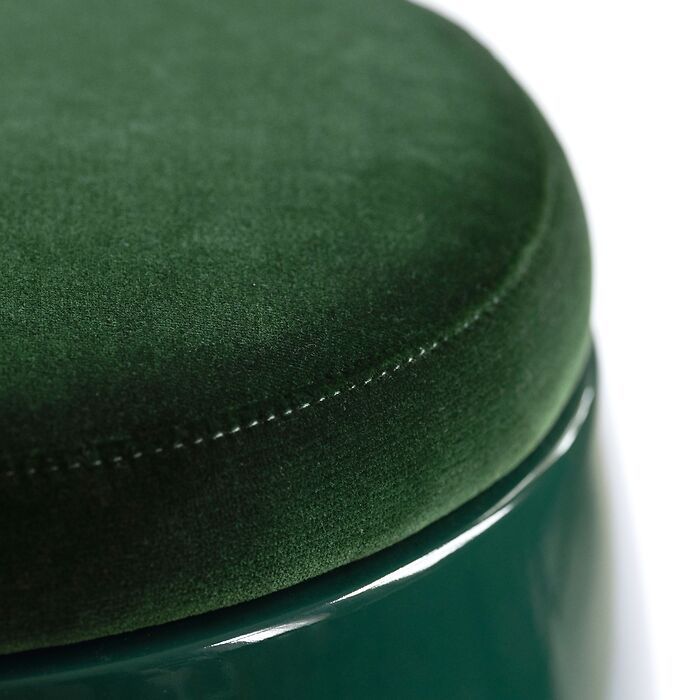 B-WARE - Signet Ring Stool mit Samtkissen Forest Green